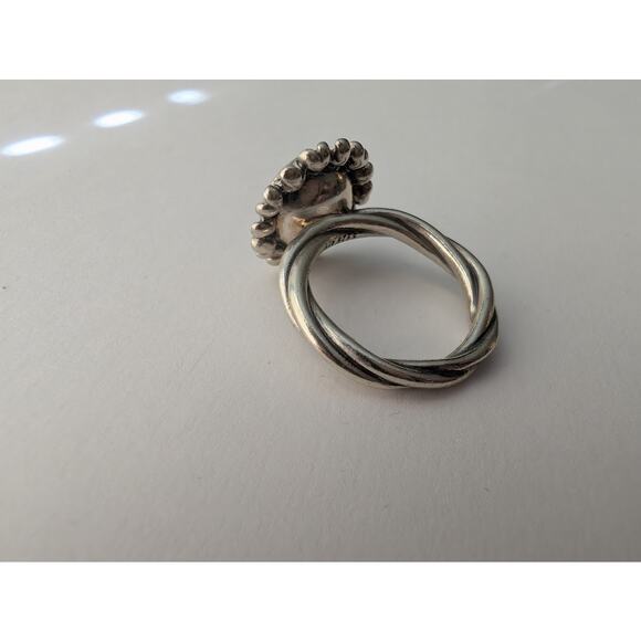 Pandora Sterling Silver Ring with Purple Stone – Vintage Floral Design – NWOT 54 - Picture 5 of 6